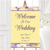 Yellow Lilac Floral Vintage Personalised Any Wording Welcome To Our Wedding Sign