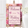 Absolutely Beautiful Pink Flowers Personalised Any Wording Welcome Wedding Sign