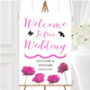 Stunning Watercolour Poppies Pink Personalised Any Wording Welcome Wedding Sign