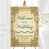 Typography Vintage Brown Postcard Personalised Any Wording Welcome Wedding Sign