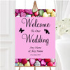 Colourful Cute Love Hearts Personalised Any Wording Welcome To Our Wedding Sign