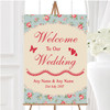 Floral Shabby Chic Inspired Vintage Personalised Any Text Welcome Wedding Sign