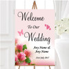 Beautiful Soft Pink Pastel Roses Personalised Any Wording Welcome Wedding Sign