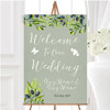 Rustic Vintage Watercolour Olive Personalised Any Wording Welcome Wedding Sign