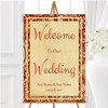 Vintage Royal Red Postcard Style Personalised Any Wording Welcome Wedding Sign