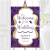 Purples Vintage Classical Personalised Any Wording Welcome To Our Wedding Sign