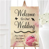 Stunning Pale Pink Rose Diamond Personalised Any Wording Welcome Wedding Sign