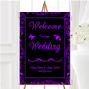 Black Purple Swirl Deco Personalised Any Wording Welcome To Our Wedding Sign