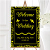 Black Yellow Swirl Deco Personalised Any Wording Welcome To Our Wedding Sign