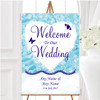 Pale Baby Blue Crystals Pretty Personalised Any Wording Welcome Wedding Sign
