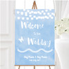 Powder Blue Lights Watercolour Personalised Any Wording Welcome Wedding Sign