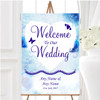 Stunning Blue Flowers Romantic Personalised Any Wording Welcome Wedding Sign