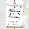 Vintage Telegram Elegant White Personalised Any Wording Welcome Wedding Sign