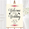Watercolour Pink Floral Rustic Personalised Any Wording Welcome Wedding Sign