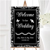 Black White Swirl Deco Personalised Any Wording Welcome To Our Wedding Sign