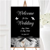 Black White Rose Pearl Personalised Any Wording Welcome To Our Wedding Sign