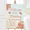 Shabby Chic Vintage Floral Classic Light Personalised Welcome Wedding Sign
