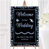 Black Blue Swirl Deco Personalised Any Wording Welcome To Our Wedding Sign