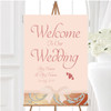 Pale Pink Coral Diamante Bow Personalised Any Wording Welcome Wedding Sign