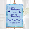 Pale Blue Love Hearts Personalised Any Wording Welcome To Our Wedding Sign
