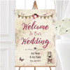 Rustic Parisian Style Personalised Any Wording Welcome To Our Wedding Sign