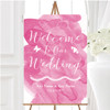 Warm Pink Watercolour Personalised Any Wording Welcome To Our Wedding Sign