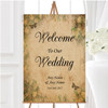 White Rose Vintage Shabby Chic Postcard Personalised Welcome Wedding Sign