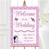 Pink Classic Vintage Personalised Any Wording Welcome To Our Wedding Sign