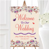 Purple Cream Pretty Personalised Any Wording Welcome To Our Wedding Sign