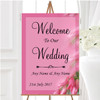 Warm Pink Flowers Personalised Any Wording Welcome To Our Wedding Sign