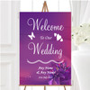 Purple Pink Lily Personalised Any Wording Welcome To Our Wedding Sign