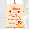 Red Orange Lily Personalised Any Wording Welcome To Our Wedding Sign