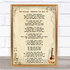 The Calling Wherever You Will Go Song Lyric Quote Print