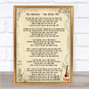 The Beatles One After 909 Song Lyric Quote Print