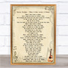 Percy Sledge - When A Man Loves A Woman Song Lyric Guitar Quote Print