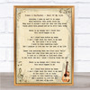 Simon & Garfunkel - Rest Of My Life Song Lyric Guitar Quote Print