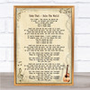 Take That - Rule The World Song Lyric Guitar Quote Print