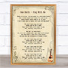 Sam Smith - Stay With Me Song Lyric Guitar Quote Print