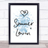 Blue Grease Summer Lovin' Song Lyric Quote Print