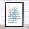 Blue White & Black Ed Sheeran Perfect Song Lyric Quote Print