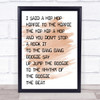 Watercolour Rappers Delight White & Black I Said Hip Hop Song Lyric Quote Print