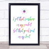 Rainbow Can't Stop The Feeling Justin Timberlake Song Lyric Quote Print