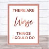 Rose Gold Grease There Are Worse Things I Could Do Rizzo Song Lyric Quote Print