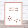 Rose Gold Coldplay Lights Will Guide You Home Song Lyric Quote Print