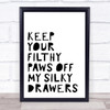 Grease Keep Your Filthy Paws Song Lyric Quote Print