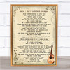 Oasis Don't Look Back in Anger Song Lyric Vintage Quote Print