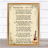 Fleetwood Mac Don't Stop Song Lyric Vintage Quote Print
