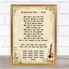 Fleetwood Mac Tusk Song Lyric Vintage Quote Print