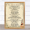 UB40 Please Don't Make Me Cry Song Lyric Vintage Quote Print