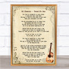 Ed Sheeran Tenerife Sea Song Lyric Vintage Quote Print